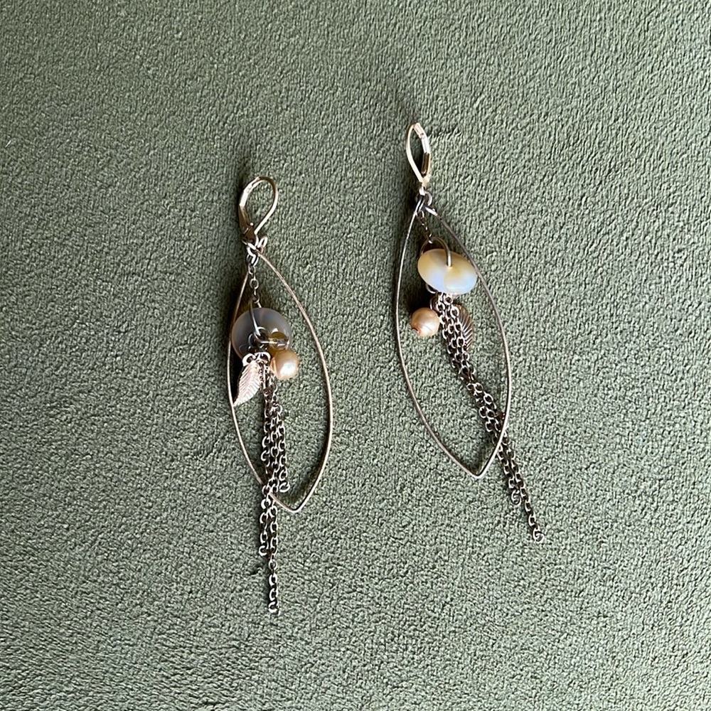 Boho Gold Beaded Dangle Earrings